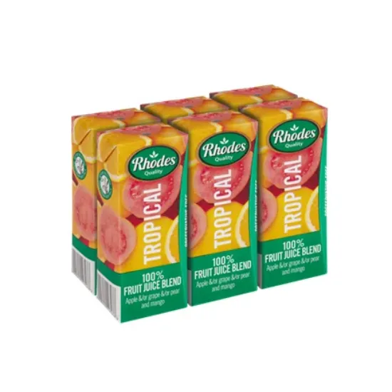 RHODES JUICE TROPICAL PUNCH 100% 200ML x 6